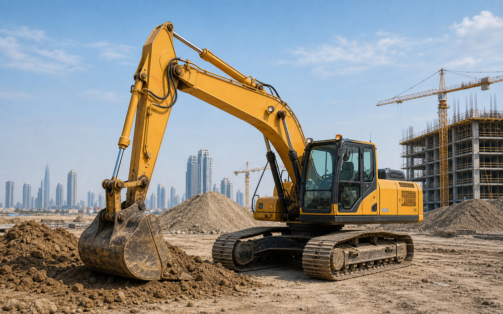 Excavator rental with operator in Dubai